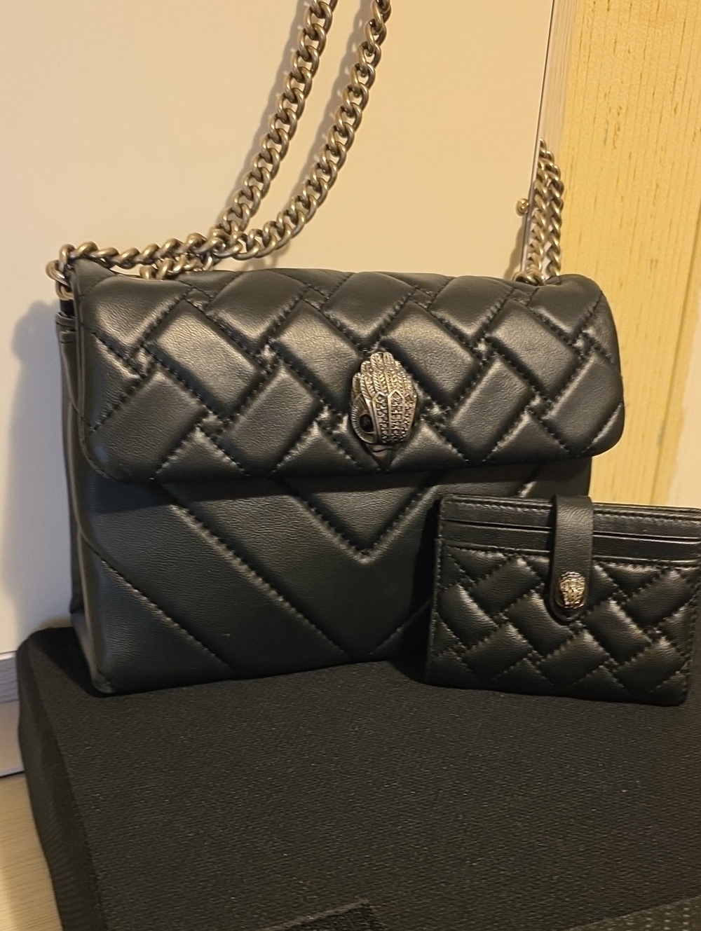 Leather MD Kensington Bag With Wallet Set  - Black